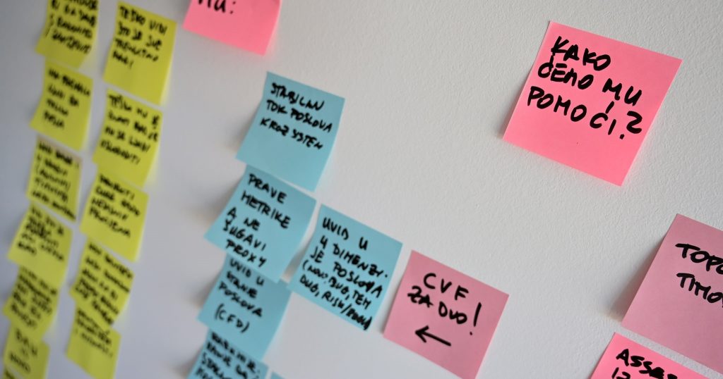 Key Impacts of Product Management sticky notes