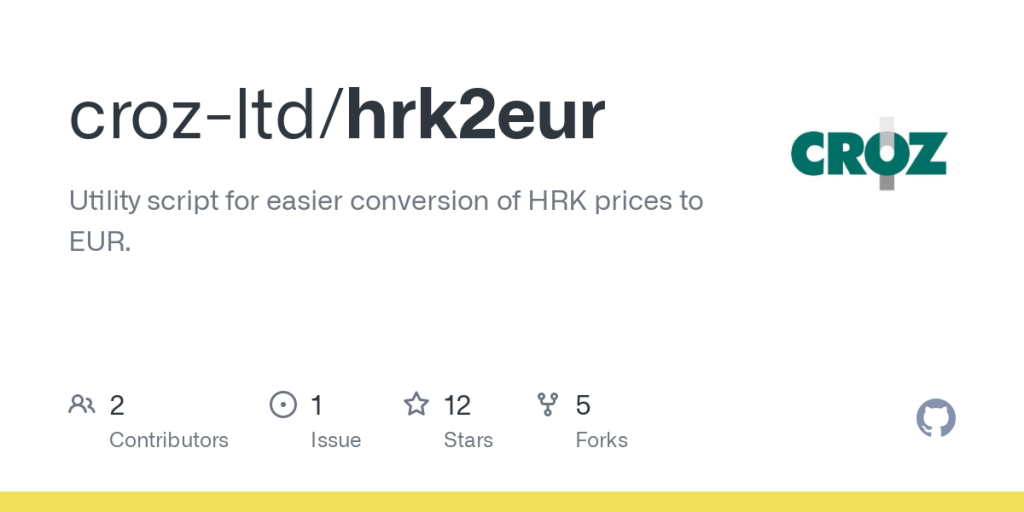 HRK2EUR Converter github repo