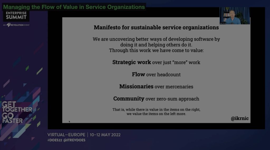 Manifesto for Service Organizations