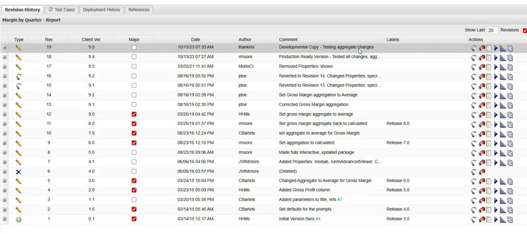 MotioCI for IBM Cognos Analytics version control image