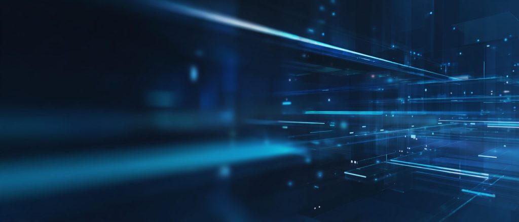 Abstract illustration representing DevOps for mainframe, showing flowing data streams and connected systems that convey automation, reliability, and modern CI/CD practices.