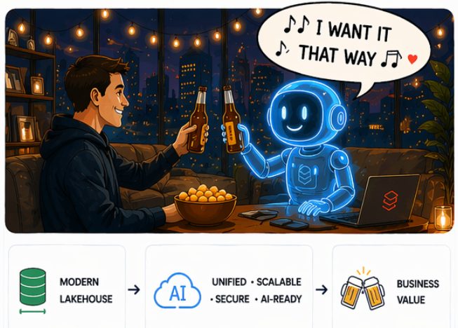 ETL modernization happy outro while toasting in the new aprtment