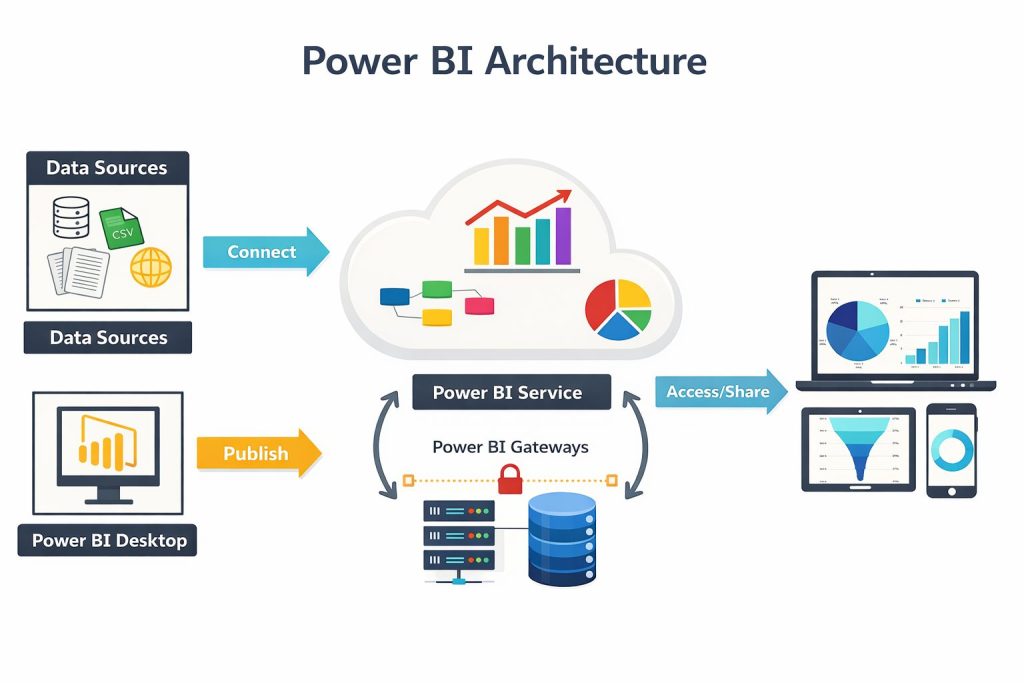 Relationship between different Power BI ecosystem components