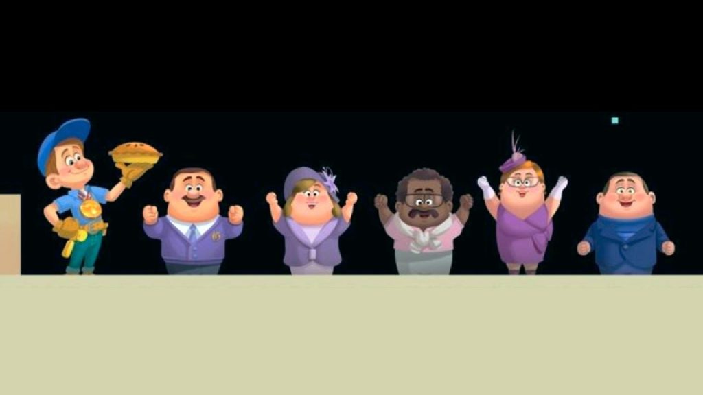 Nicelanders in their ordered town (courtesy of Wreck-It Ralph)