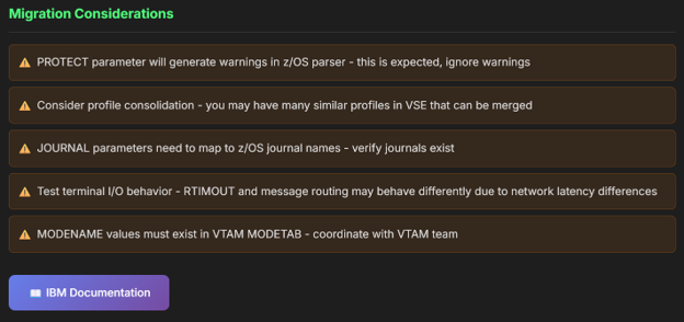 SCREENSHOT: resource guide modal, one resource type with IBM notes