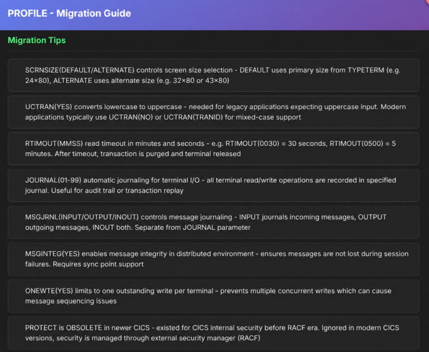 SCREENSHOT: resource guide modal, one resource type with IBM notes