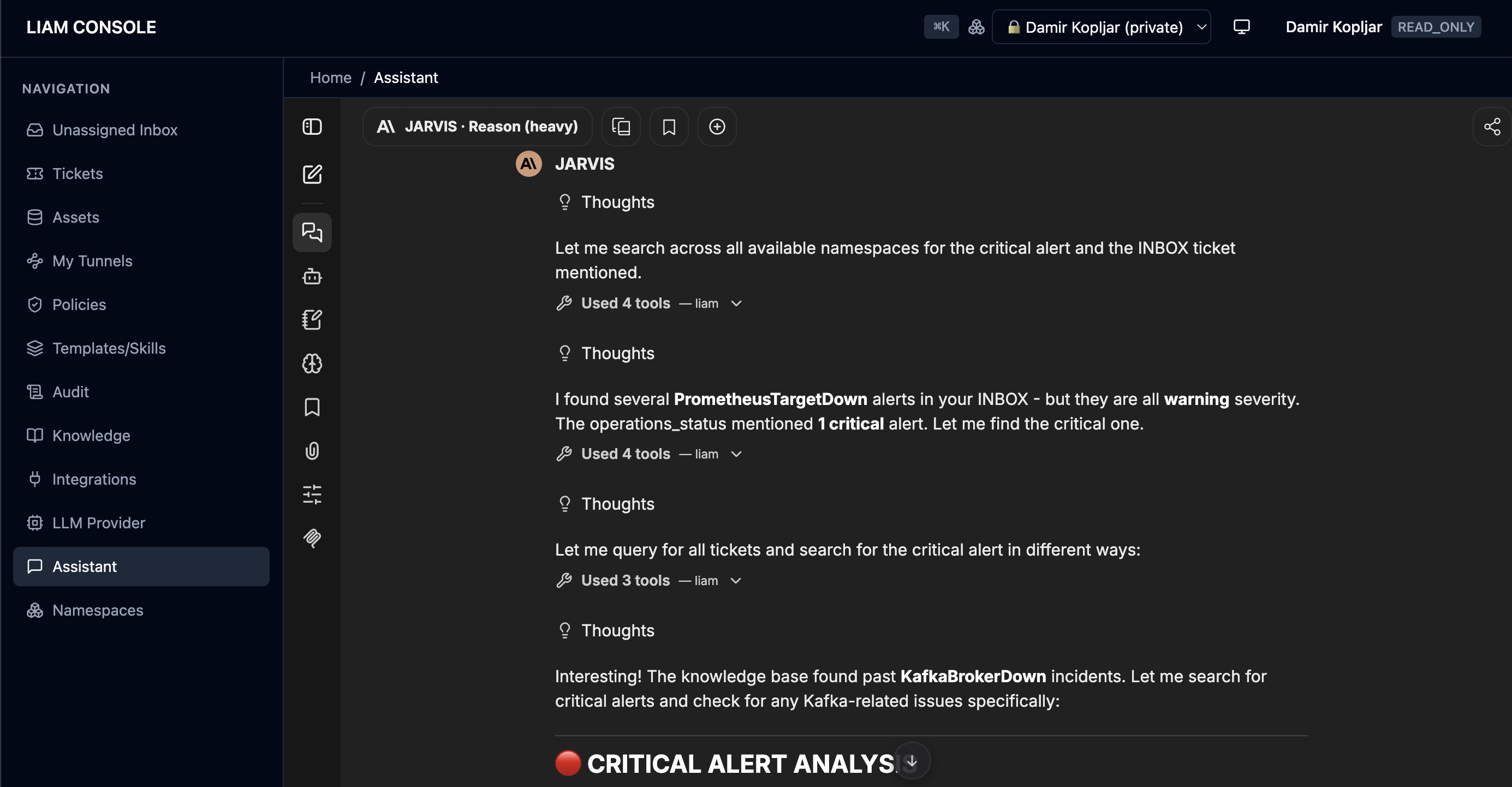 Carbon.operate assistant reasoning