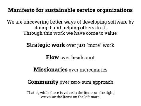 Manifesto for service organizations